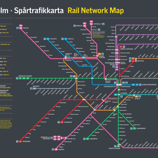 Mapa Estocolmo Tren Metro y Tranvia 2019