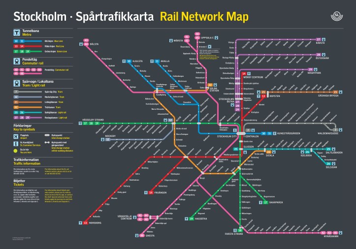 Mapa Estocolmo Tren Metro y Tranvia 2019